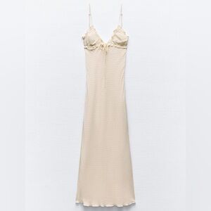 ZARA SATIN EFFECT PRINT DRESS